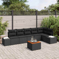 Conjunto de sofás de jardín 7 pcs Negro ratán sintético