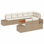 Conjunto de sofá de jardín 9 pcs Beige y blanco