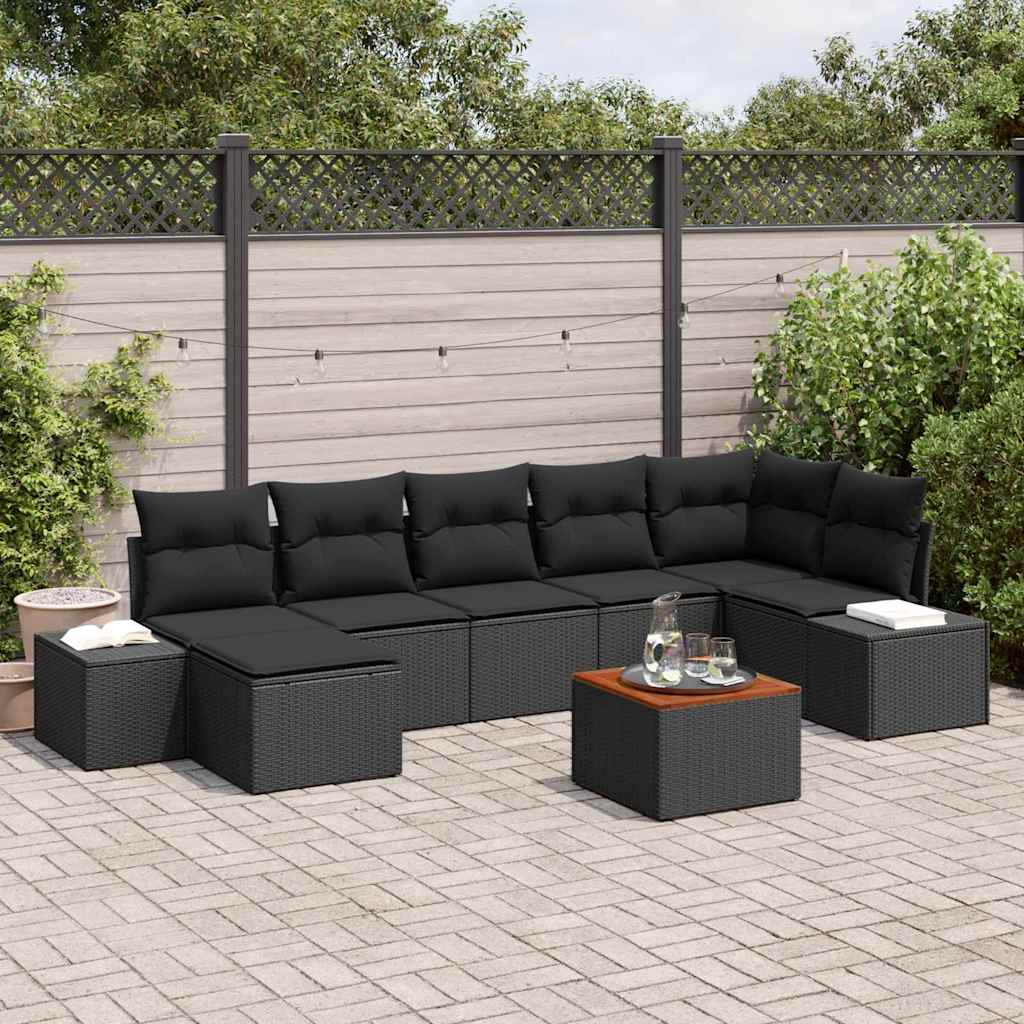 Conjunto de sofá de jardín 5 pcs Beige ratán sintético