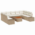 Conjunto de sofá de jardín 10 pcs Beige y blanco