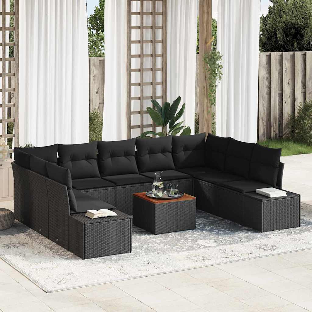 Conjunto de sofá de jardim com arrumação 10 pçs Cinzento