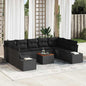 Conjunto de sofá de jardim com arrumação 10 pçs Cinzento