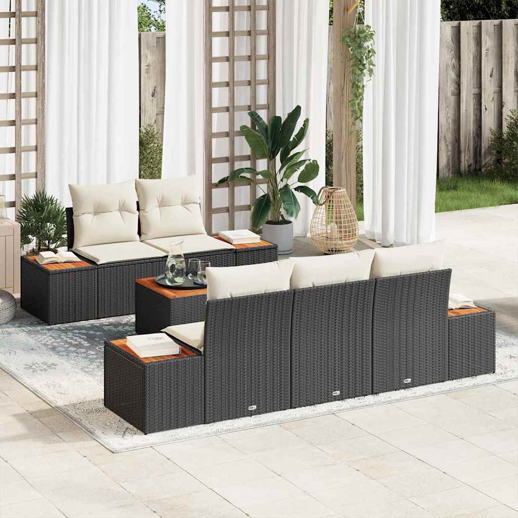 Conjunto de sofá de jardín 6 pcs Gris Poliratán