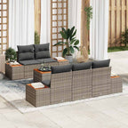 Conjunto de sofá de jardín 6 pcs Gris Poliratán