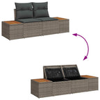 Conjunto de sofá de jardín 6 pcs Gris Poliratán
