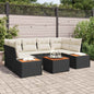 Conjunto de sofá de jardín 7 pcs Beige Poliratán