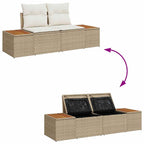 Conjunto de sofá de jardín 7 pcs Beige Poliratán