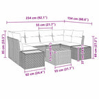 Conjunto de sofá de jardín 7 pcs Beige Poliratán