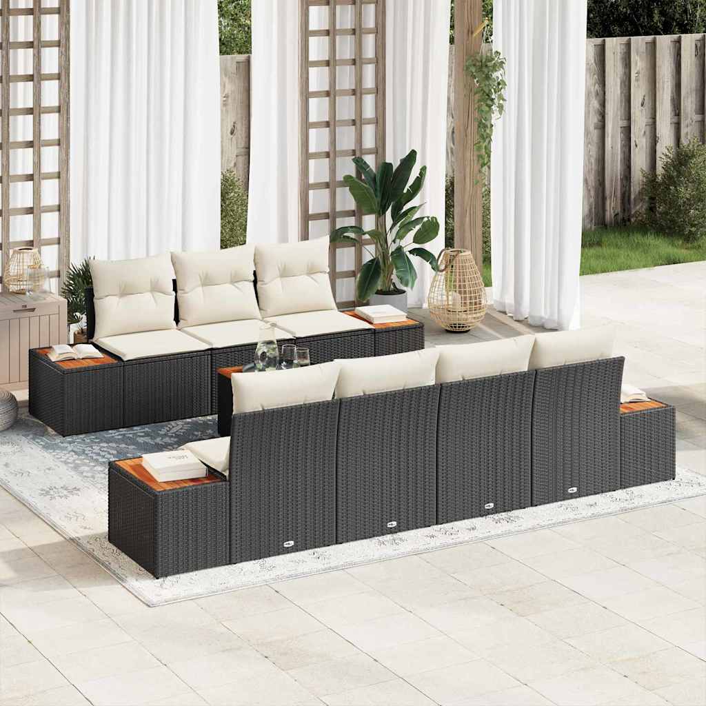 Conjunto de sofá de jardín 7 pcs Beige Poliratán