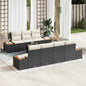 7 pcs Garden Sofa Set Beige Poly Rattan