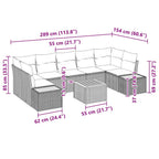Conjunto de sofá de jardín con cojín 8 pcs Beige Poliratán