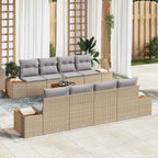 Conjunto de sofá de jardín 9 pcs Beige Poliratán