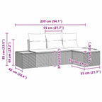 Conjunto de sofá de jardín 4 pcs Gris Rattan de Poliéster