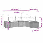 Conjunto de sofás de jardín con cojín 4 pcs Beige y Gris Claro