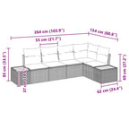 Conjunto de sofá de jardín 5 pcs beige y crema Poliratán