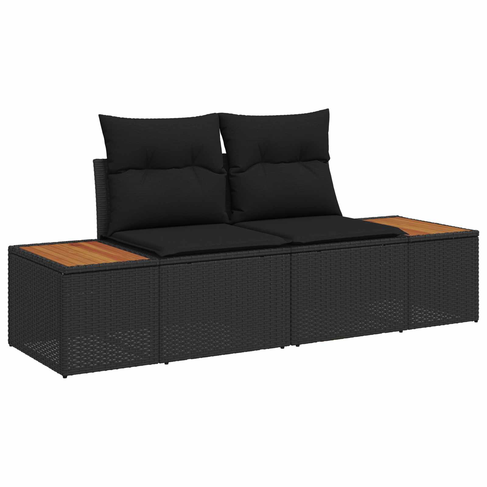 Conjunto de sofás de jardín 8 pcs Negro Ratán sintético