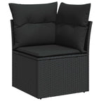 Conjunto de sofás de jardín 8 pcs Negro Ratán sintético