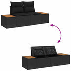 Conjunto de sofás de jardín 8 pcs Negro Ratán sintético