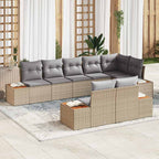 Conjunto de sofás de jardín con cojín 8 pcs Beige y Gris Claro