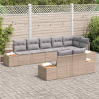 Conjunto de sofás de jardín con cojín 8 pcs Beige y Gris Claro