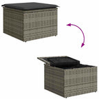 Conjunto de sofá de jardín 6 pcs Gris Rattan de Poliéster
