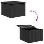Conjunto de sofás de jardín 9 pcs Negro Ratán sintético