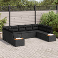 Conjunto de sofás de jardín 5 pcs Negro Ratán sintético