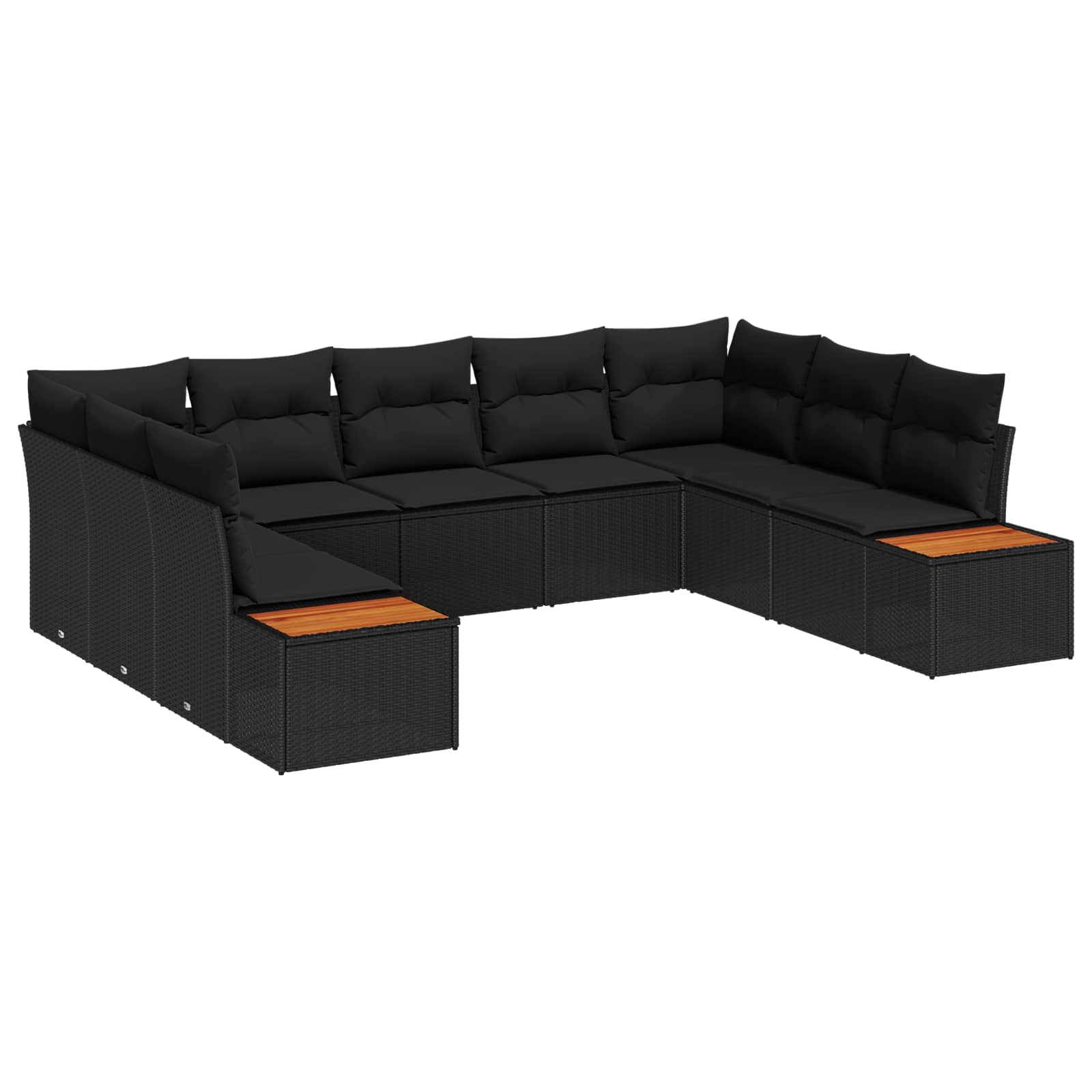 Conjunto de sofás de jardín 5 pcs Negro Ratán sintético