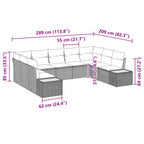 Conjunto de sofás de jardín 5 pcs Negro Ratán sintético