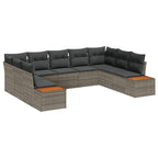 Conjunto de sofás de jardín 5 pcs Gris Ratán sintético