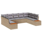 Conjunto de sofás de jardín con cojín 5 pcs Beige y Gris Claro