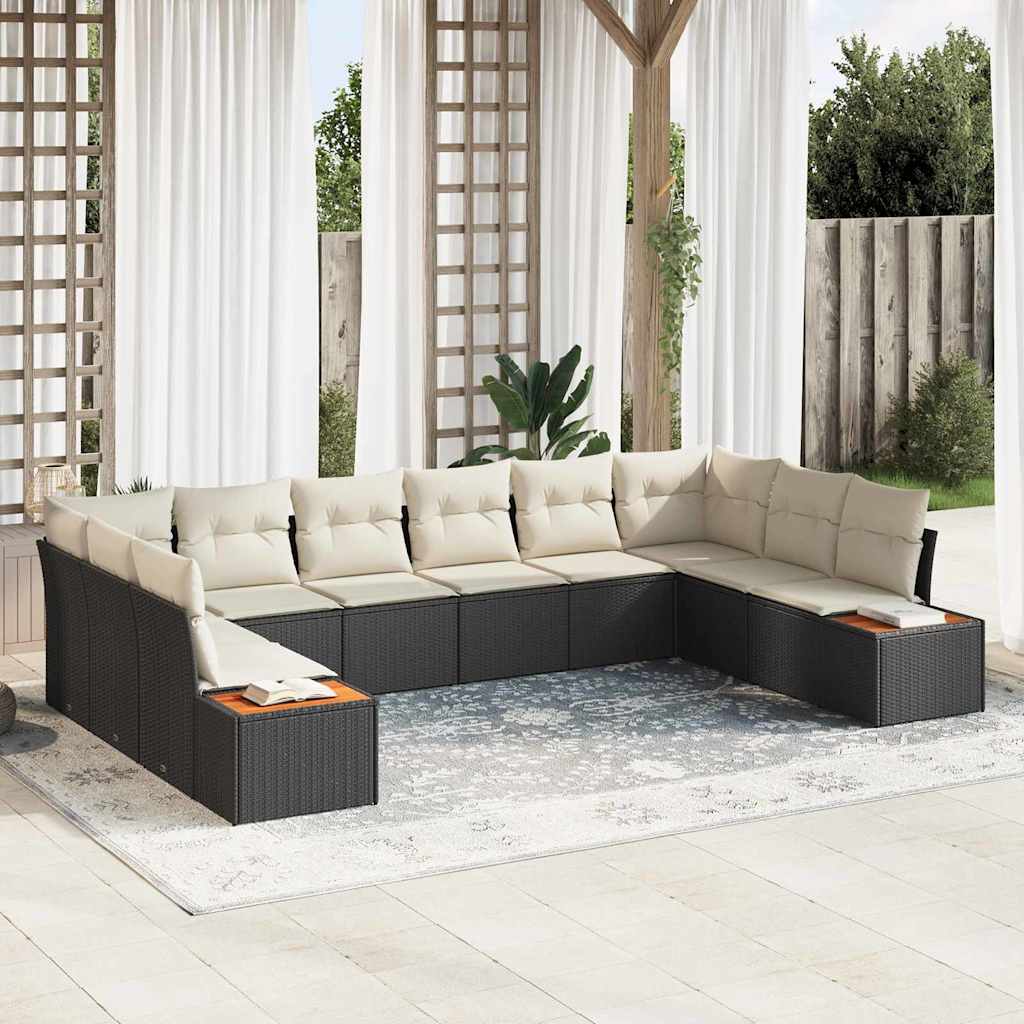 Conjunto de sofás de jardín 9 pcs Negro y Turquesa