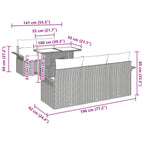 Conjunto de sofá de jardín 6 pcs Gris Rattan de Poliéster