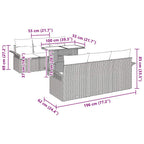Conjunto de sofá de jardín 7 pcs Beige Rattan de Poliéster