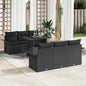 Conjunto de sofá de jardín 7 pcs Beige Rattan de Poliéster