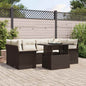 Conjunto de sofá de jardín 7 pcs Beige Rattan de Poliéster