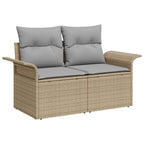 Conjunto de sofá de jardín con cojín 8 pcs Beige Poliratán