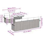 Conjunto de sofá de jardín 8 pcs Gris Rattan de Poliéster