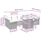Conjunto de sofá de jardín 8 pcs Beige Rattan de Poliéster