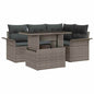 Conjunto de Sofá de Jardim com Almofada 5 Peças Bege Polirratã