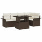 Conjunto de Sofá de Jardim com Almofadões 6 pcs Cinzento-Claro Polirratan
