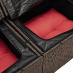 Conjunto de sofá de jardín con cojín 7 pcs Marrón Poliratán