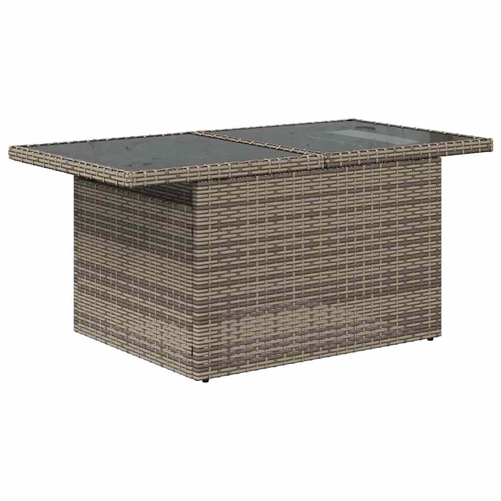 Conjunto de sofá de jardín con cojín 7 pcs Gris Poliratán