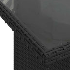 Conjunto de sofá de jardín con cojín 7 pcs Negro Poliratán