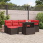 Conjunto de Sofás de Jardim 7 pçs Cinzento Rattan de Poliéster