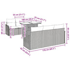 Conjunto de sofá de jardín 7 pcs Beige Rattan de Poliéster
