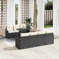 Conjunto de sofá de jardín 8 pcs Negro Rattan de Poliéster