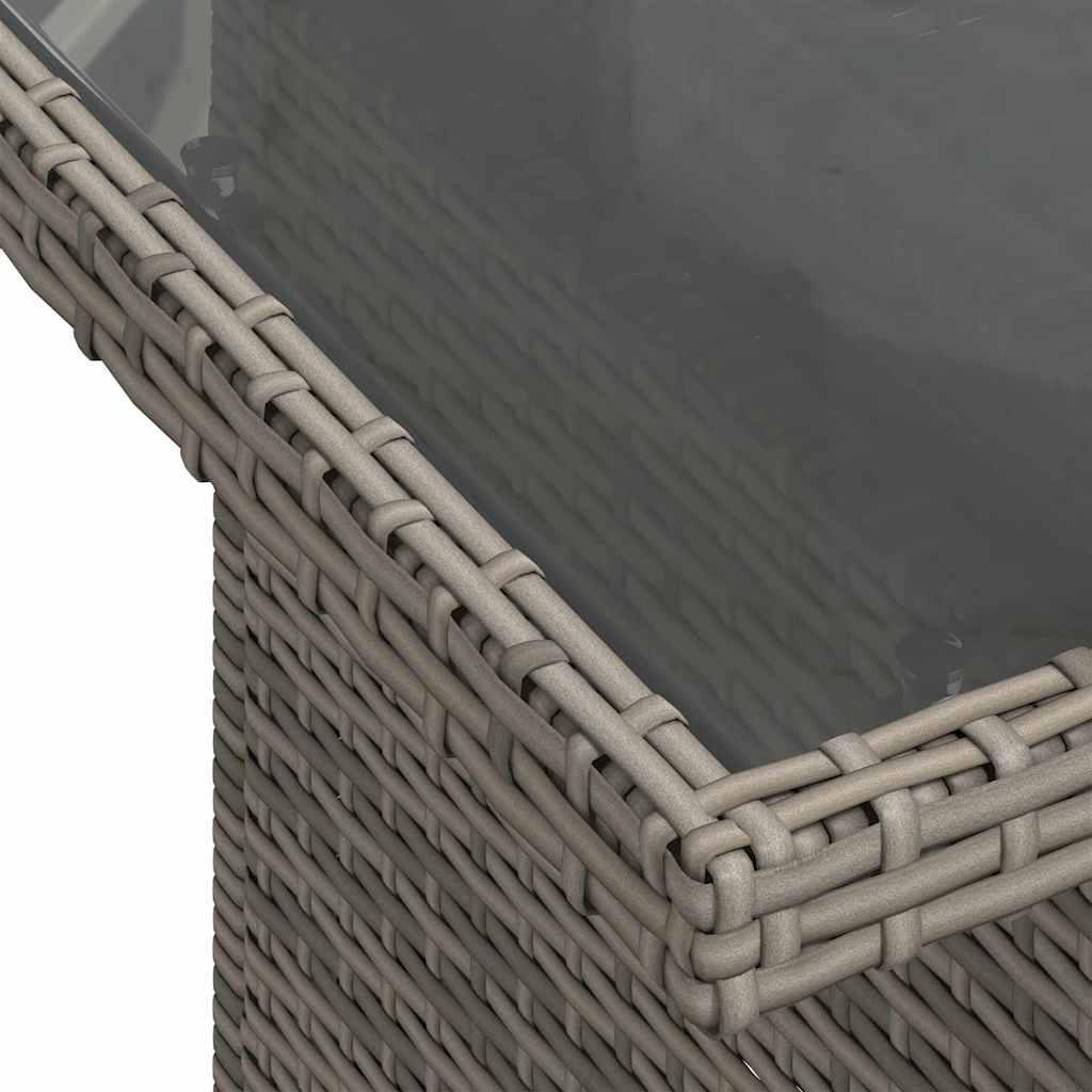 Conjunto de sofá de jardín 8 pcs Gris Rattan de Poliéster