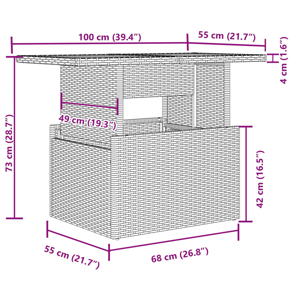 Conjunto de sofá de jardín 8 pcs Gris claro Rattan de Poliéster