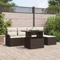 Conjunto de sofás de jardín 6 pcs Beige Ratán sintético